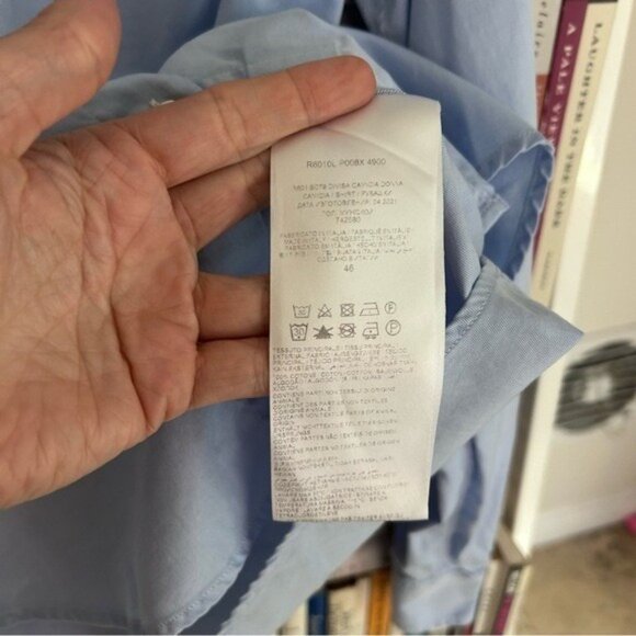 Brioni Women’s IT 46 | US 10 Blue Cotton Button-Up Shirt | Made in Italy WLL - Picture 6 of 6